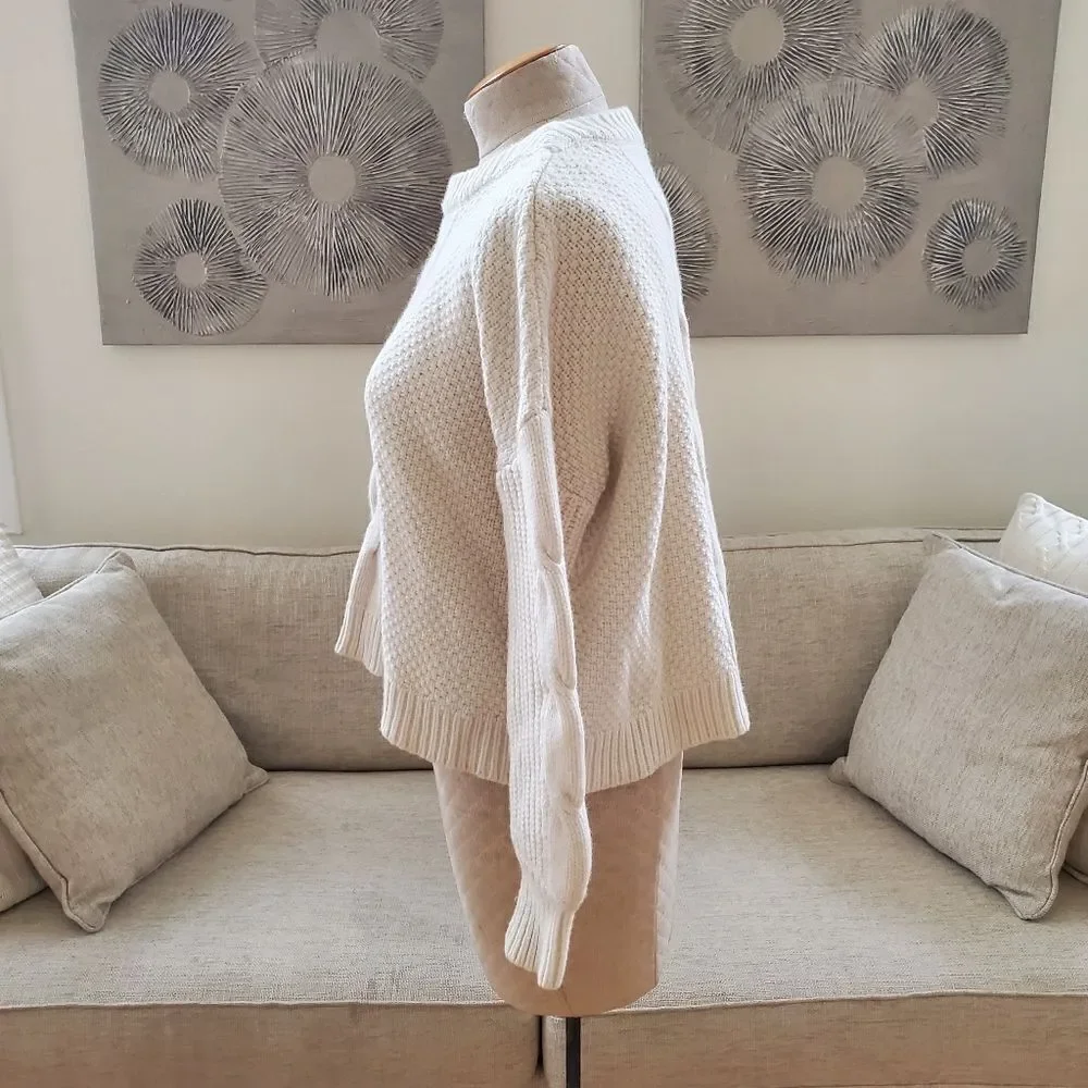 J.Crew Cable-knit Balloon Sleeve Sweater sz Sm